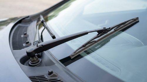 Front Car Wiper Arm connected to the blade and wiper shaft